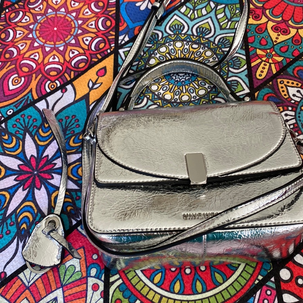 Nine West silver mettalic handbag
